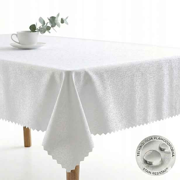 Ubrus odolný proti skvrnám Bílý 160x340 cm Polský Elegantní Mramorový vzor Obývací pokoj
