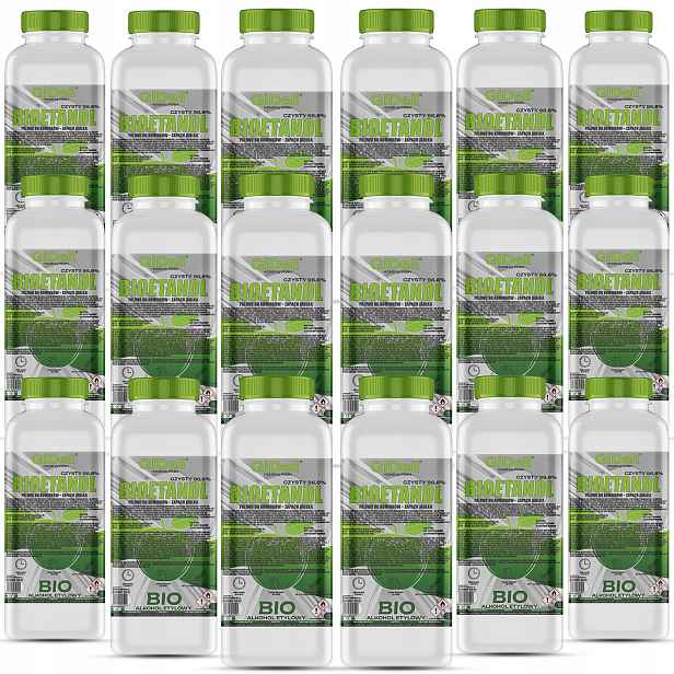 Bioetanol do krbu 18x1L s vůní zeleného jablka, biopalivo