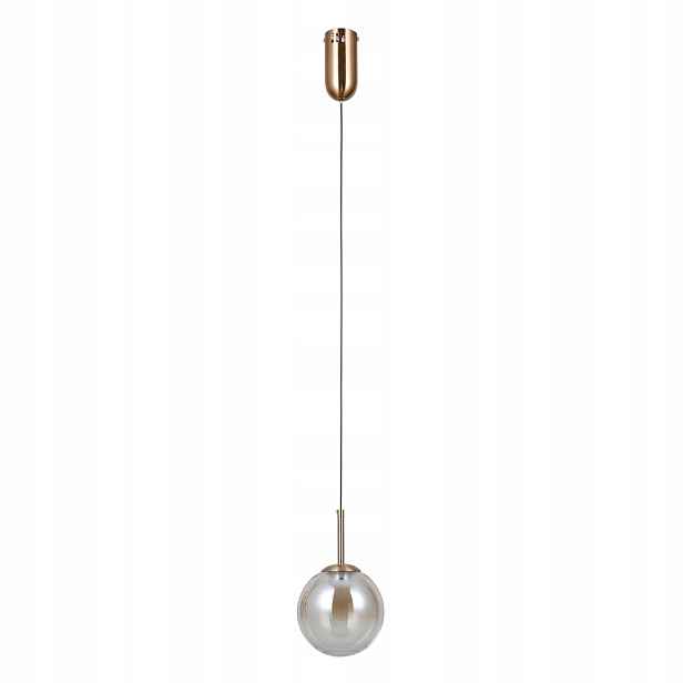 Italux Závěsná lampa Velada zlatá Led koule 5W sklo jantar 3000K
