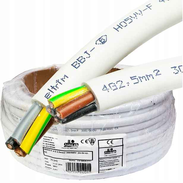 Kabel Owy 4x2,5 mm Cu kulatý 25 m