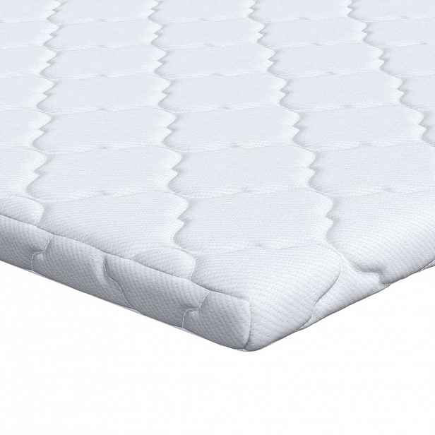 vidaXL Kokosový topper Bílá 80 x 200 cm Žakárová tkanina