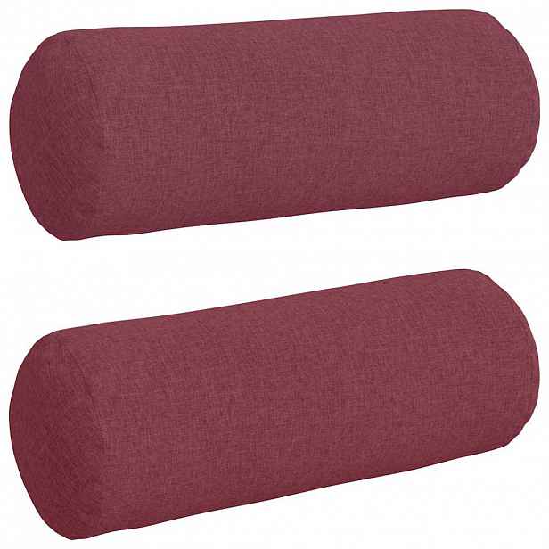 vidaXL Polštáře 2 ks textil Víno Červené Ø 25 x 70 cm