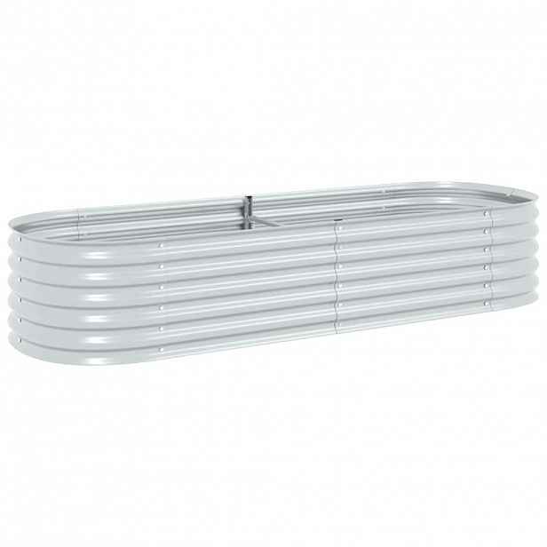 vidaXL Vyvýšený záhon 240 x 80 x 44 cm pozinkovaná ocel stříbrný