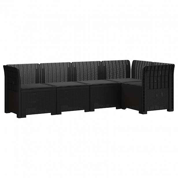 vidaXL 5-místné Zahradní Sofa s Polštáři ve Vzhledu Ratan PP