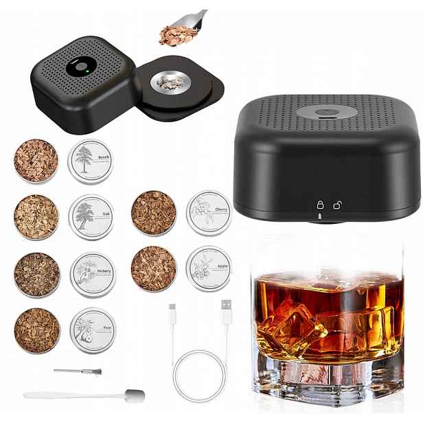 Elektrický Smoker Na Uzení Whisky Se 6 Dřevěnými Hoblinami TP-10