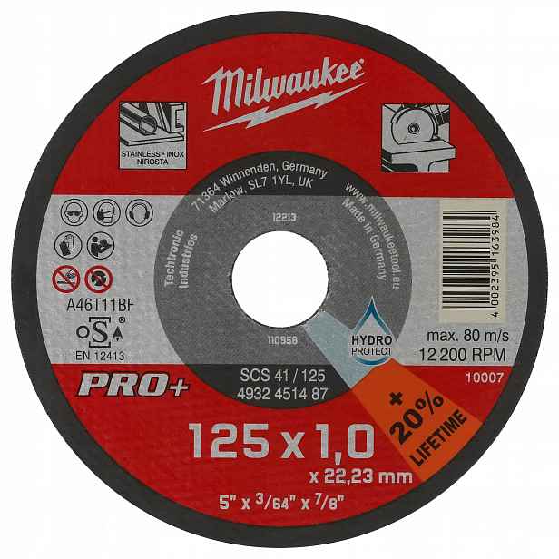 Milwaukee Pro+ Series 125 x 1 mm řezný kotouč na kov 200 ks
