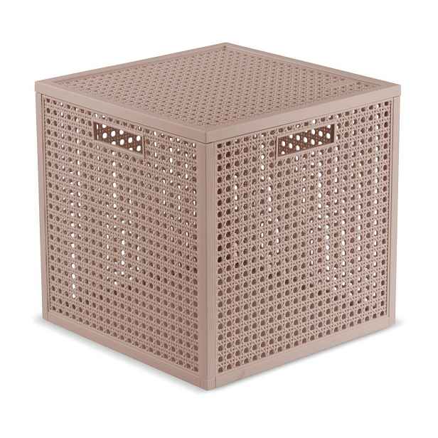 Starorůžový úložný box s víkem z recyklovaného plastu 28x28x28 cm Kaya Cube – Curver