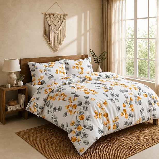 TOP Bavlněné povlečení Deluxe 140x200+70x90 Zlaté liány