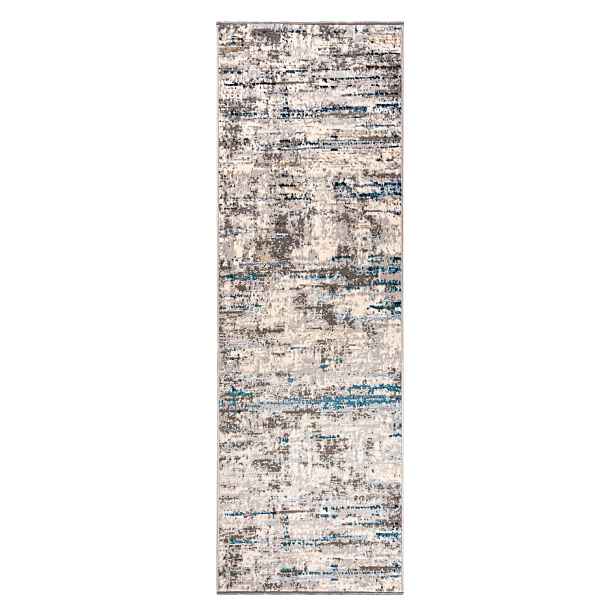 Koberec Běhoun šedý 80x125 cm abstraktní moderní měkké podlahové vytápění