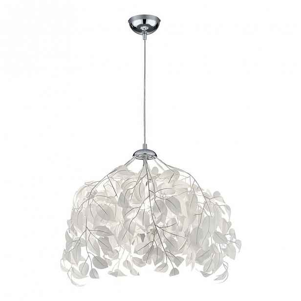Bílé závěsné svítidlo Trio Pendant Leavy, výška 150 cm