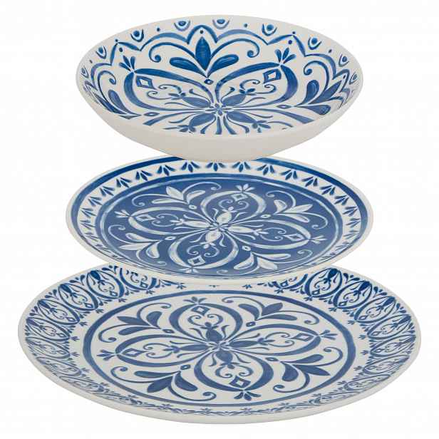 Porcelánová Jídelní Sada Pro 4 Osoby, 12 Talířů, Průměr 26,5 20 19 CM