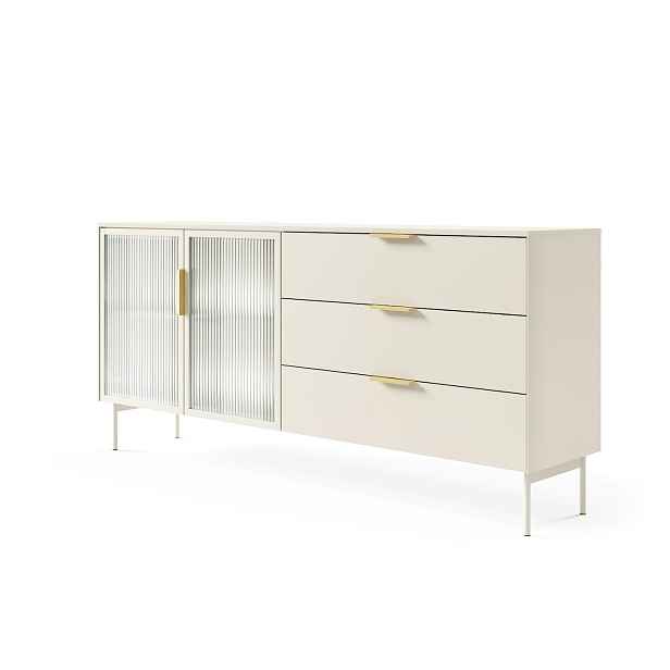 ArtLas Komoda NAIRE 2D3S s LED osvětlením | cashmere