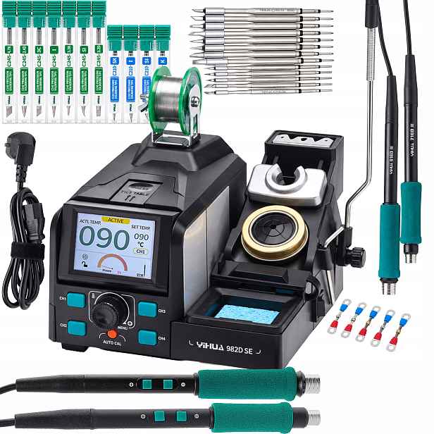 Pájecí stanice Yihua 982D Se 200W dvě baňky C245 C210 11 hrotů sada