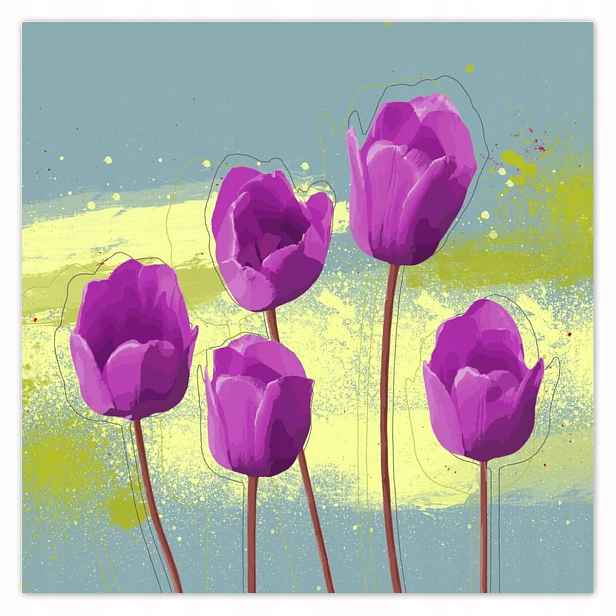 Plakáty 140x140 Fialové máky