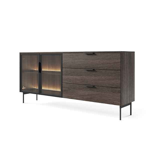 ArtLas Komoda NAIRE 181 2D3S s LED osvětlením | dub dunin