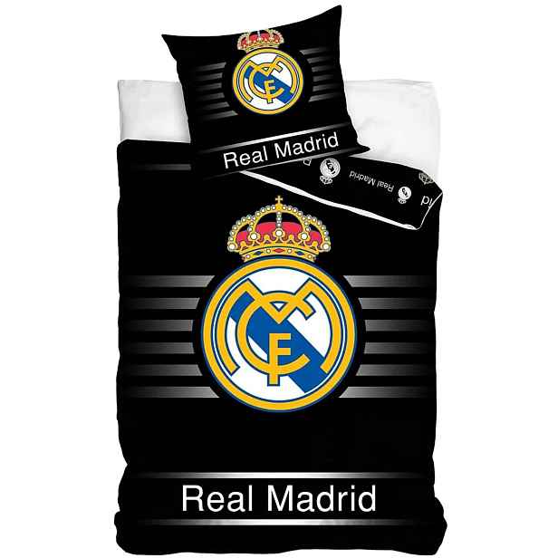 Černé Povlečení Real Madrid 140x200 Bavlněné Povlečení Real Madrid
