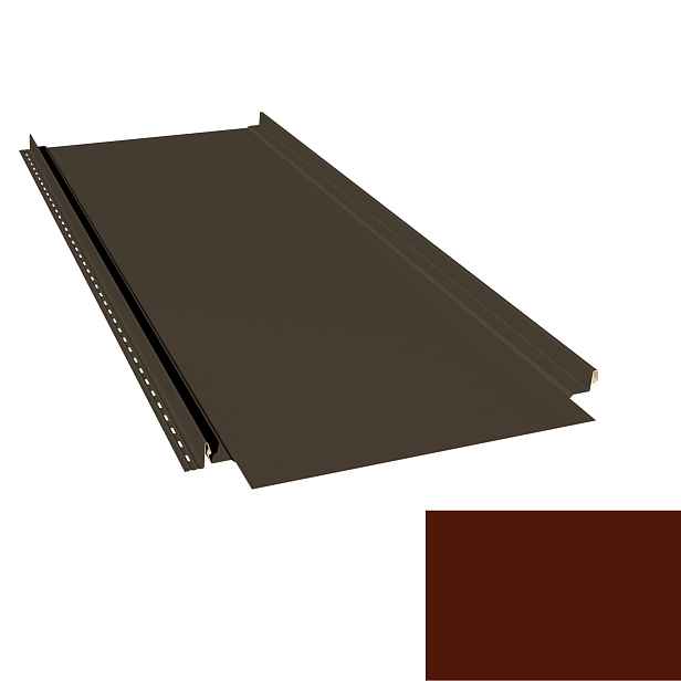 Krytina plechová LINEDEK 485 Flat SP 25 LESK 2M264 cihlově hnědá Cut