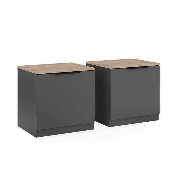 Vicco NOČNÍ STOLEK Betti Anthracite/Sonoma Sada 2 kusů
