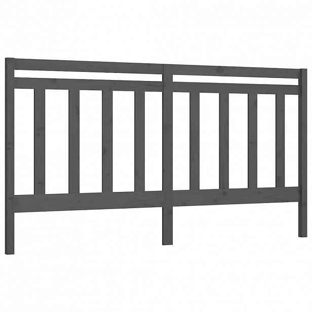 vidaXL Čelo postele šedé 206 x 4 x 100 cm masivní borovice