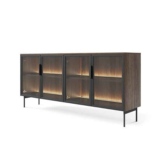 ArtLas Komoda NAIRE 181 4D s LED osvětlením | dub dunin