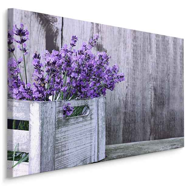Plátno Květy Levandule V Dřevěné přepravce Varianta: 40x30