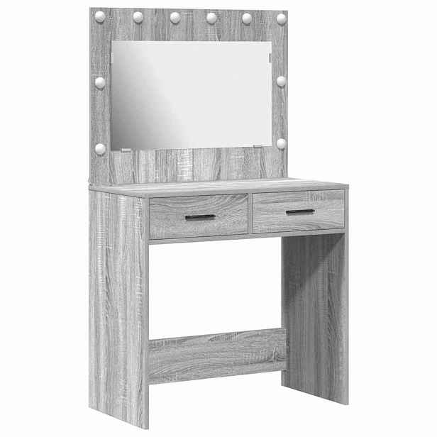 vidaXL Kosmetický stůl Šedá Sonoma 78,5 x 41 x 135 cm Kompozitní dřevo