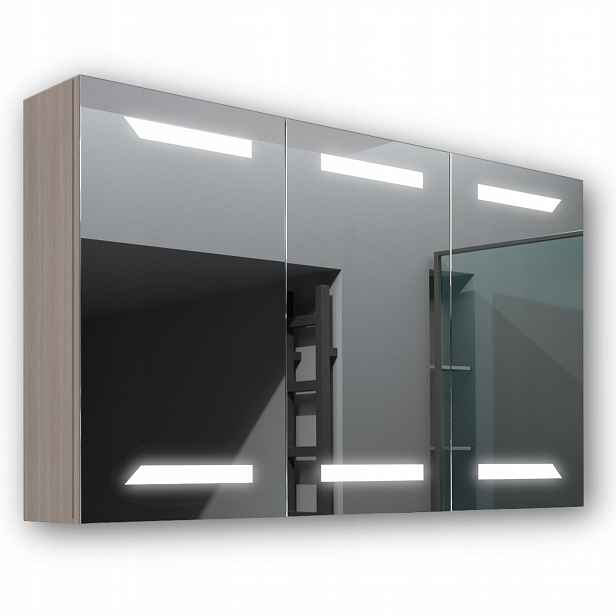 Dřevěná skříňka 120x70 Led zrcadlo Loki Akácie