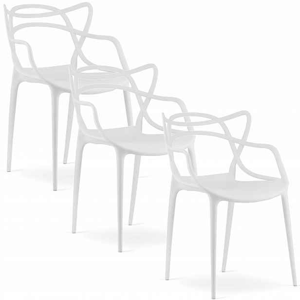 Křeslo Loft Bílé Moderní Designové Křeslo Kuchyňského Obývacího Pokoje Premium x3