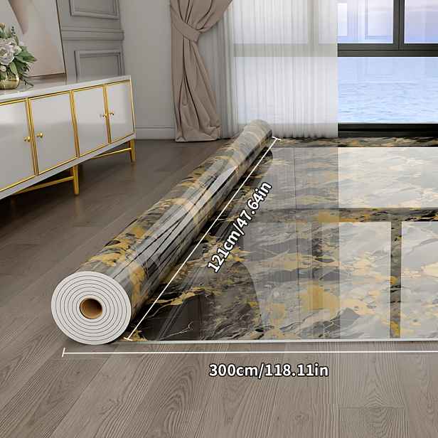 TEMU Extra velká role 47.64" X 118.11" vinylové podlahy, samolepicí tapety, extra silné mramorové podlahové samolepky, odnímatelné nástěnné panely