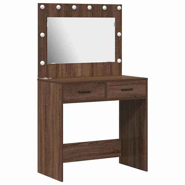 vidaXL Kosmetický stůl Hnědý dub 78,5 x 41 x 135 cm Kompozitní dřevo