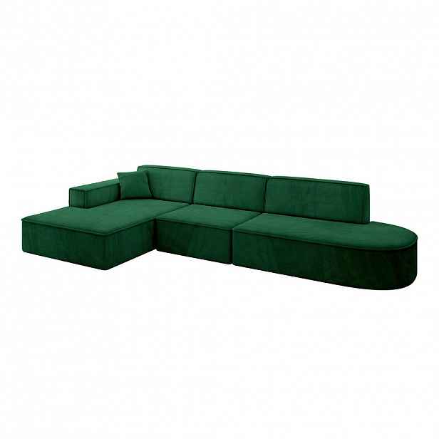 ALTDECOR ROHOVÁ SEDACÍ SOUPRAVA s otomanem vlevo IREA-L2-v4 – 328 x 171 x 79 cm, zelená