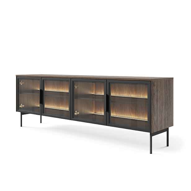 ArtLas TV stolek NAIRE 181 4D s LED osvětlením | dub dunin