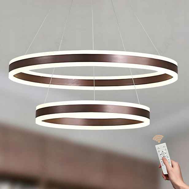 Závěsná Led lampa Moderní Nastavitelná Stmívatelná Elegantní Hnědá 60 cm