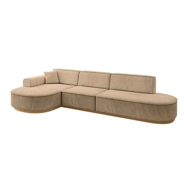 ALTDECOR ROHOVÁ SEDAČKA s otomanem, levá MARI-L2-v2 328x171x83 Béžová Velur