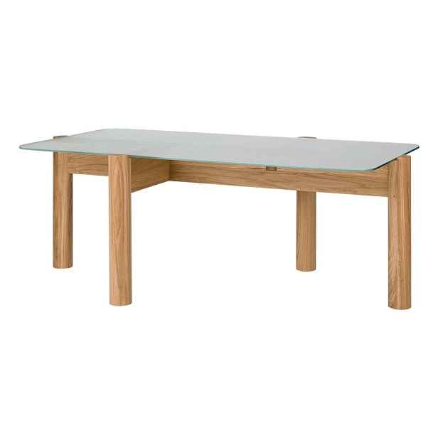 Konferenční stolek se skleněnou deskou v přírodní barvě 55x105 cm Kob – noo.ma