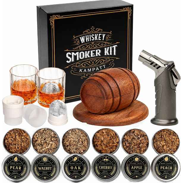 Sada Na Uzení Whiskey Sklenice Hořák Na Uzení Nápojů Dárek A2