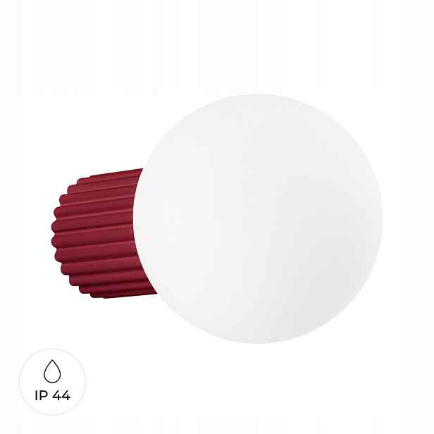 Sollux Lighting Nástěnné svítidlo burgundy IP44 skleněná koule G9 1x8W Halo