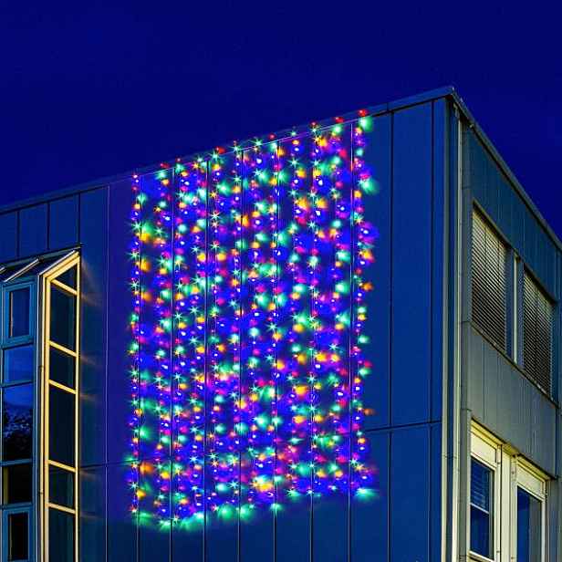 Vánoční osvětlení - světelný závěs - 3x6 m barevná 600 LED - VOLTRONIC® M59984
