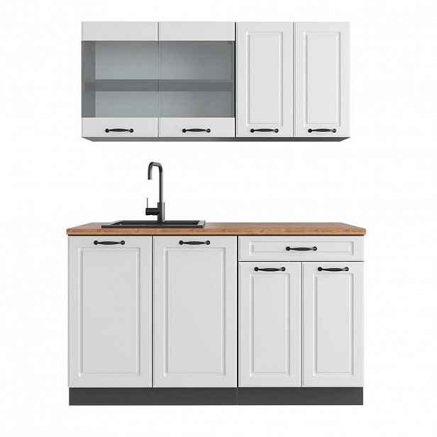 Vicco JEDNOTKOVÁ KUCHYNĚ R-Line Bílý venkovský dům 140 cm , PD Dub
