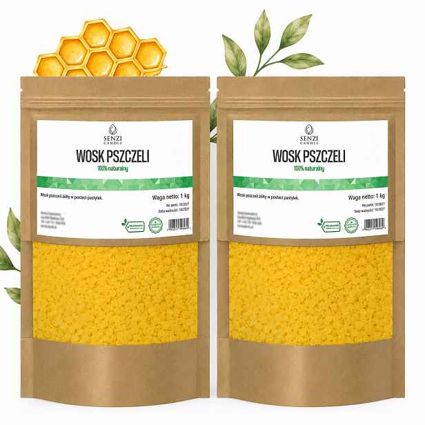 Vosk Žlutý granulát Přírodní pastilky pro svíčky a kosmetiku 2 kg