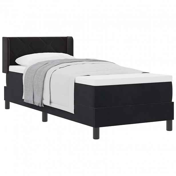 vidaXL Postel s boxspringem s čelo Černý 200 x 80 cm samet