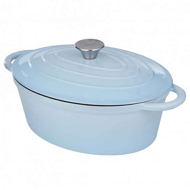 Butlers HOT IRON Litinový hrnec oválný - sv. modrá