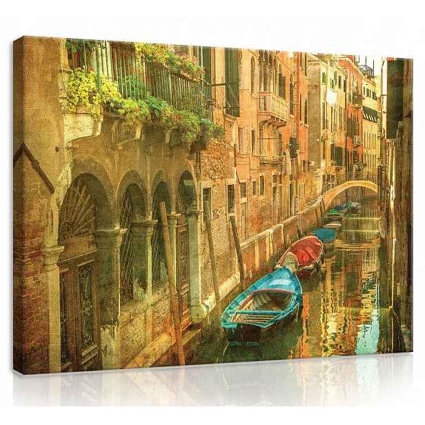 Obraz Na Plátně Canvas 70x50 Město Benátky Voda Kanál Gondole Pohled