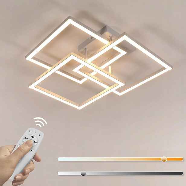 Stropní Led lampa lustr s dálkovým ovládáním 40W čtvercový bílý moderní