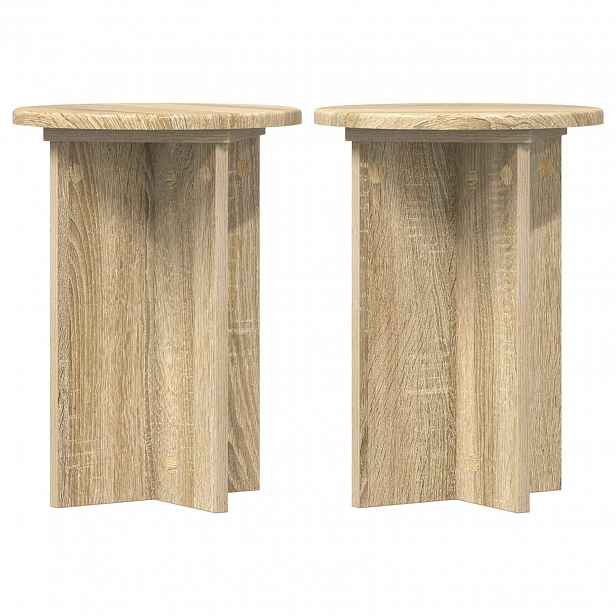 vidaXL Stojan na rostliny 2 ks Dub sonoma Ø29,5 x 40 cm