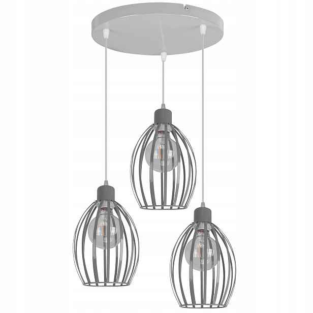 Závěsné Stropní Svítidlo Lustr Trojitý Loft Převis Kovová E27 Led
