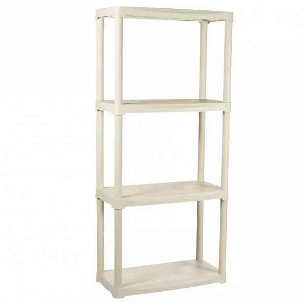 Plastový regál T60/4E écru 133x60x30 cm – 4 police/20 kg
