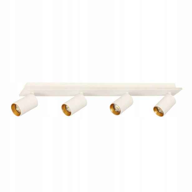 stropní svítidlo Led 4 reflektory bílá zlatá lišta 70 cm Light Prestige