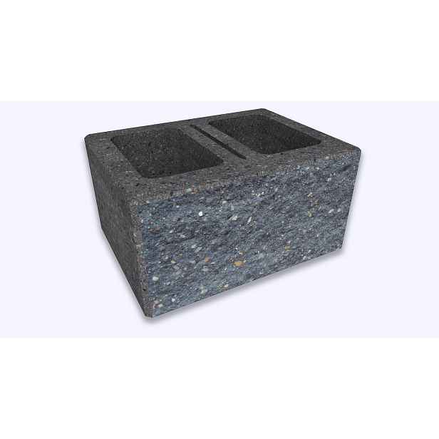 Tvárnice plotová štípaná CS Blok 30 s prořezem černá 300×400×200 mm