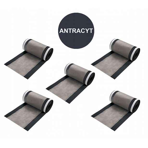 5 x hřebenová páska Dekarska Antracit pod housenku Střechy 300 mm Butyl
